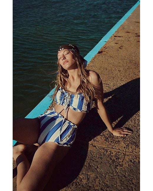 Free People Blue Free-Est The Betty Bandeau Bikini Top