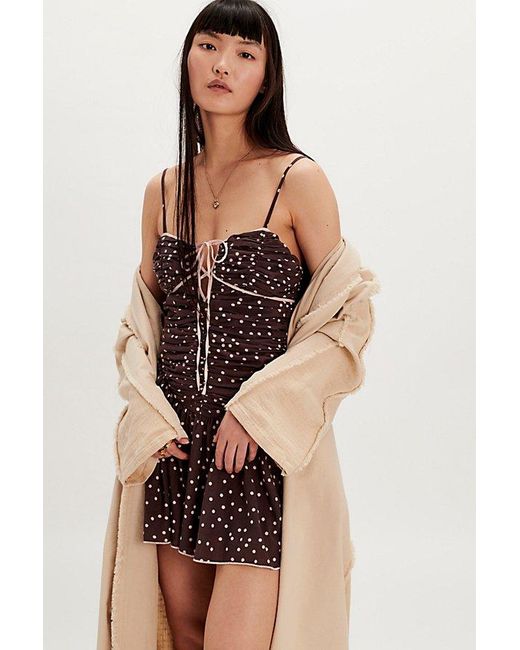 Free People Tea For Two Mini Dress in Brown | Lyst Free People Tea For Two Mini Dress in Brown | Lyst