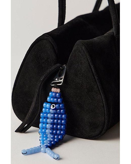Free People Black Beaded Fish Bag Charm