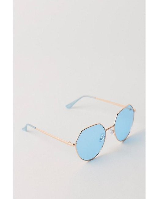 Free People Blue Misty Classic Round Sunglasses