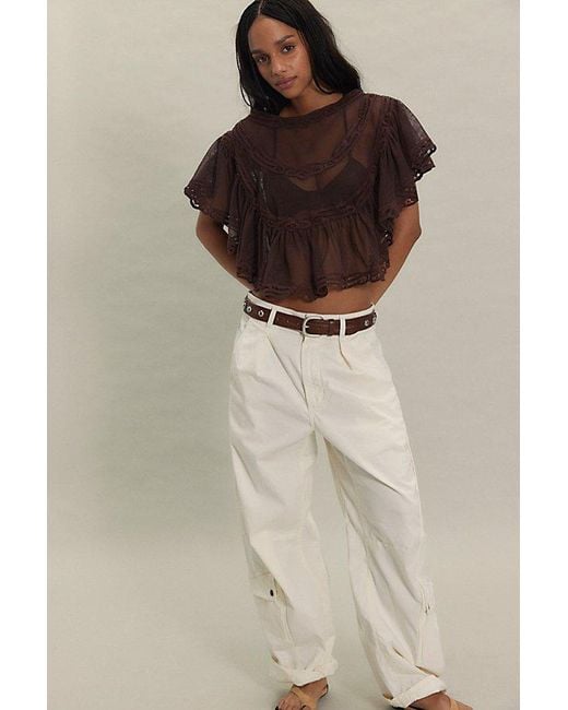 Free People Brown I'M Pretty, Okay Top
