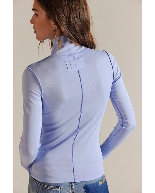 Free People Blue We The Free Good Good Turtleneck