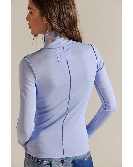 Free People Blue We The Free Good Good Turtleneck