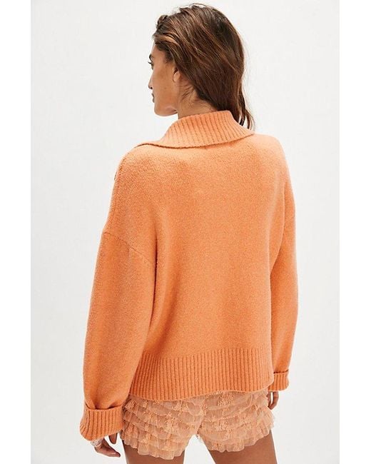 Free People Orange Trading Up Polo