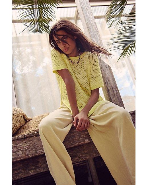 Free People Yellow Kiki Reversible Sweater Tunic