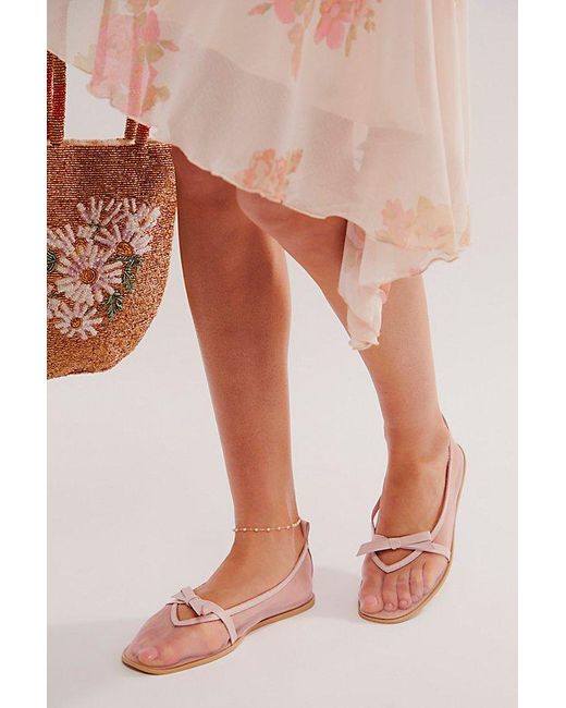 Free People Pink Mesh Mania Bow Flats