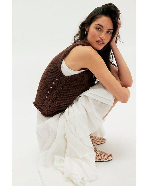 Free People Brown Opal Knit Tank