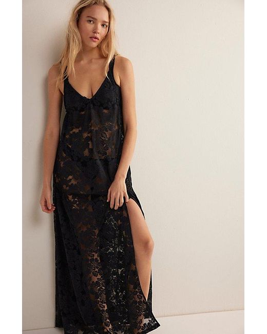 Intimately By Free People Black Everything You Need Maxi Slip Dress By