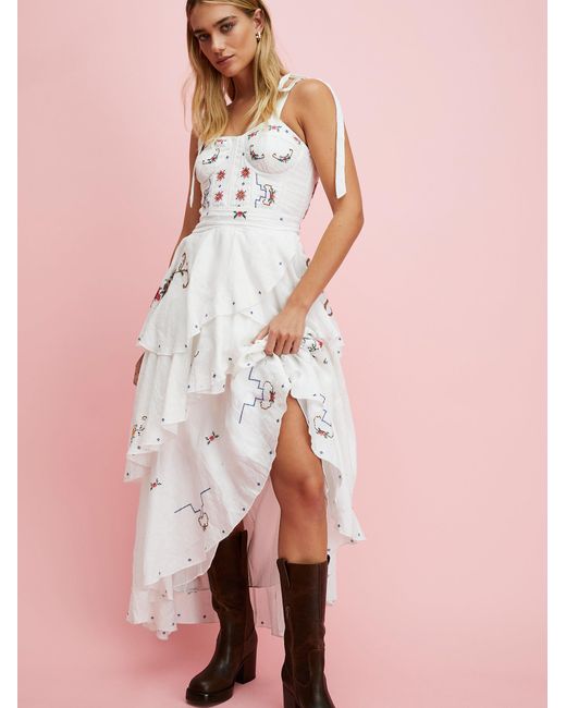 Free People Fillyboo Cross Stitch Dress in Pink Lyst