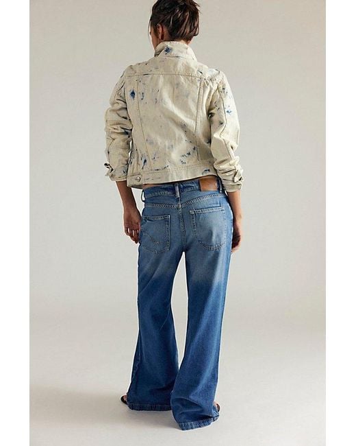 Free People Blue We The Free Stride Straight 'N Wide Jeans
