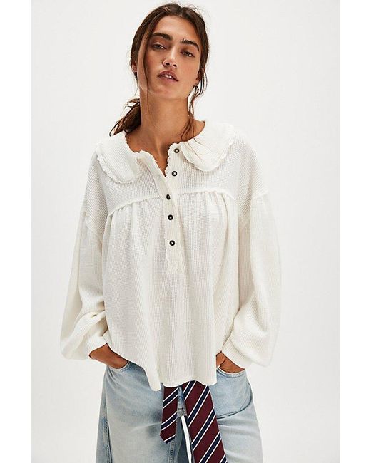 Free People White Queen Of Hearts Thermal