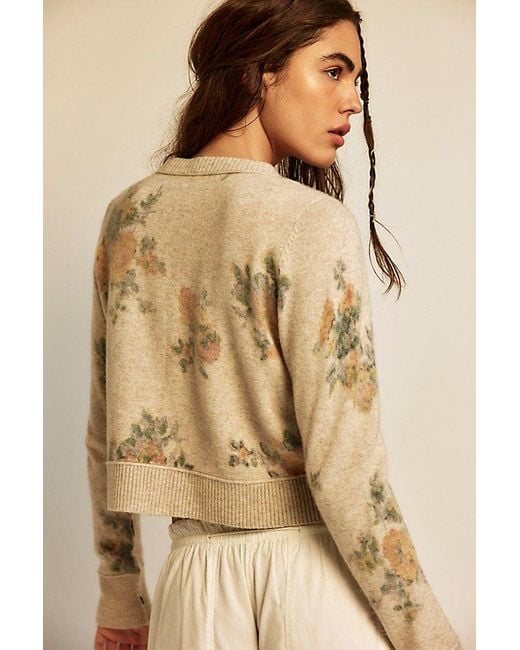 Free People Brown Nocturnal Patterned Cardi