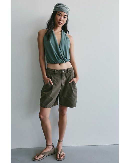 Free People Green Hallie Halter Top