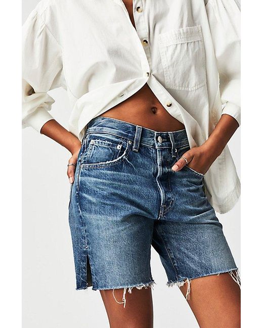 Edwin Blue Cai Long Shorts At Free People In Cove, Size: 24