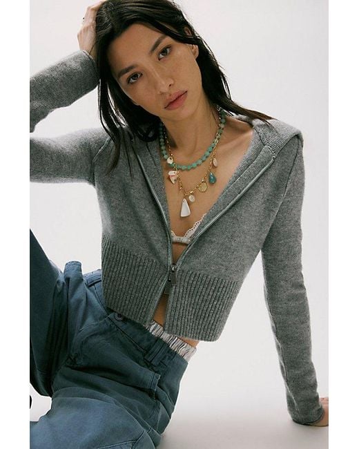 Free People Green Fran Cashmere Hoodie