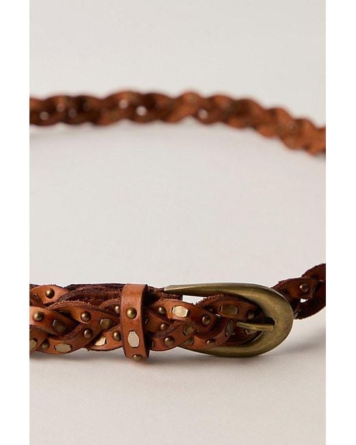 Free People Brown Sol Slim Stud Belt