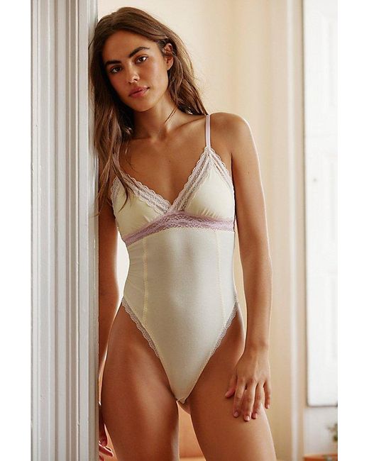 Free People Brown Oh My Darling Bodysuit