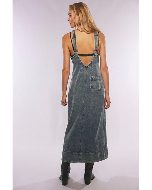 Free People Dex Denim Midi Dress in Blue | Lyst