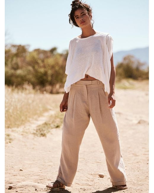 Free people linen best sale pants