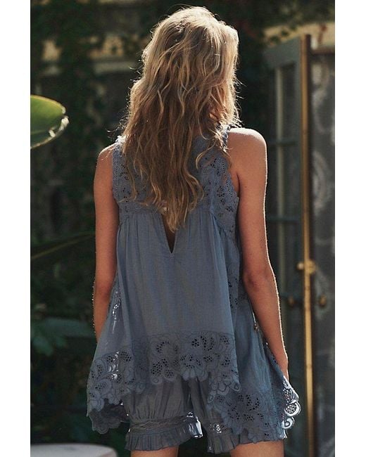Intimately By Free People Blue Eye Catcher Bloomsie Romper By