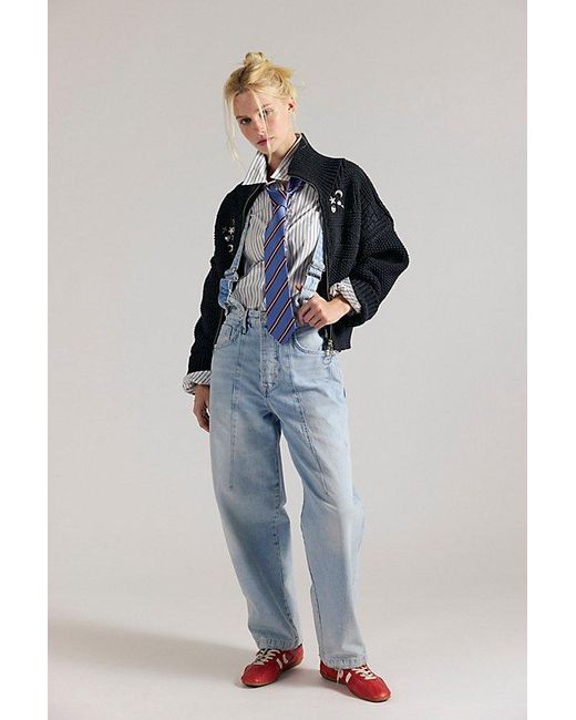 Free People Multicolor Berkley Suspender Jeans