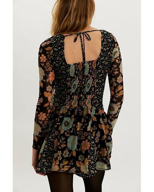 Free People Black Sway With Me Printed Mini Dress