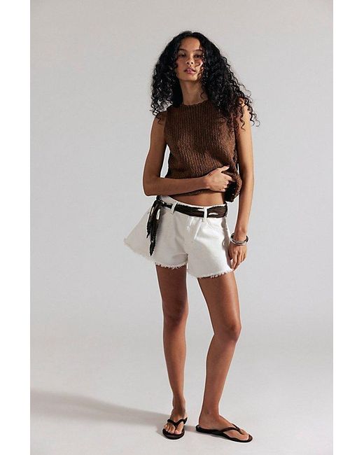 Free People Natural Sparks Fly Shorts