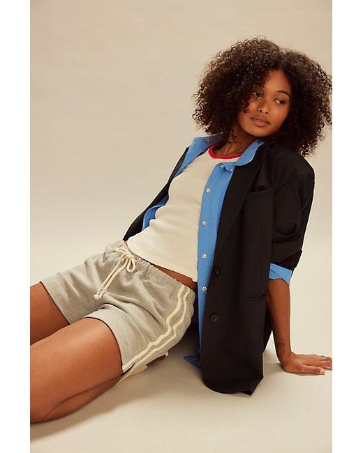 DONNI. Natural The Stripe Eco-Terry Shorts