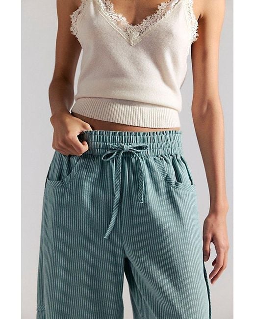 Free People Blue Something Good Pull-On Barrel Pants