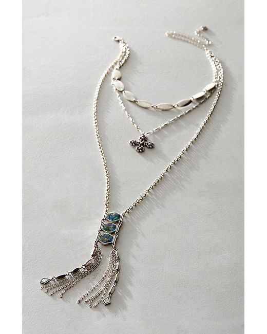 Free People Gray Everly Layered Necklace