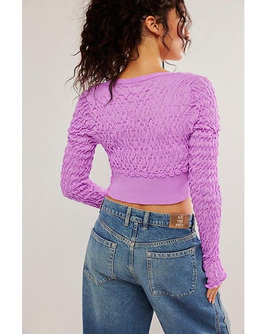 Free People Blue Scrunchy Shrug At In Violet Tulle, Size: Xs