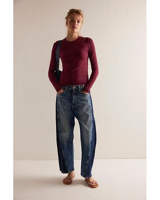 Intimately By Free People Red So Soft Seamless Modal Long Sleeve By