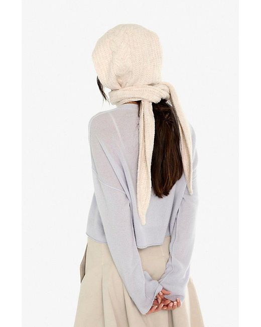 Free People White Cloud Cable Hood