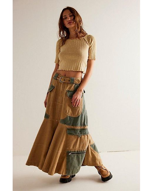 Free People Natural We The Free Win Me Over Cargo Skirt