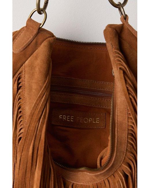Free People Brown Fern Fringe Shoulder Bag