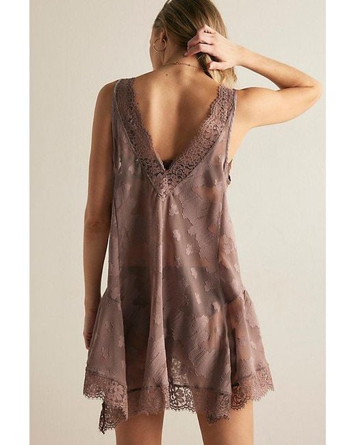 Intimately By Free People Brown Maybe Baby Mini Slip Dress By