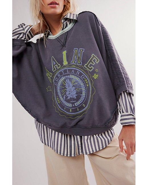 Free People Blue Must Have Pullover