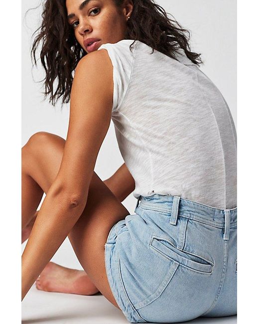 Free People Gray Crvy Mona High-rise Shorts