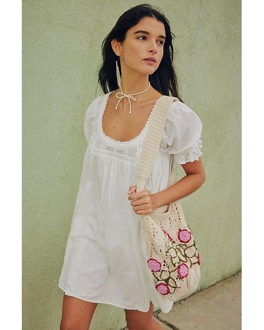 Free People Sandy Shores Babydoll Dress in Green | Lyst UK