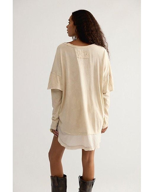 Free People Natural Vintage Romance Oversized Tee
