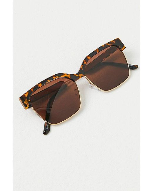Free People White Honey Square Sunglasses At In Tort