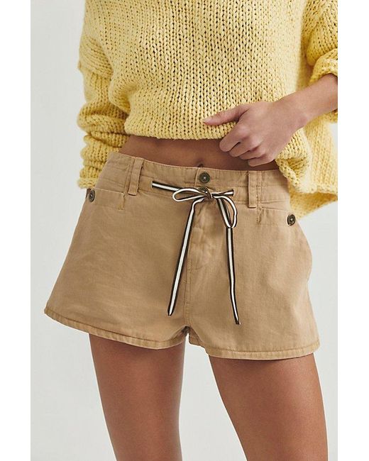 Free People Natural Infinity Trapeze Chino Shorts