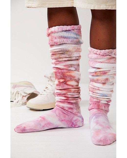 Free People Pink By My Grace Over The Knee Socks