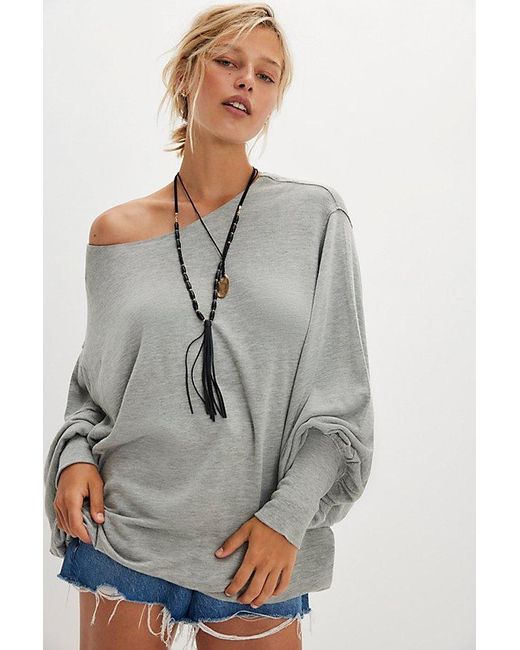 Free People Gray Swept Up Sweatshirt