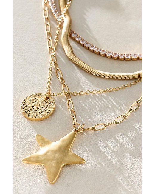 Free People Natural Siesta -Plated Layer Necklace