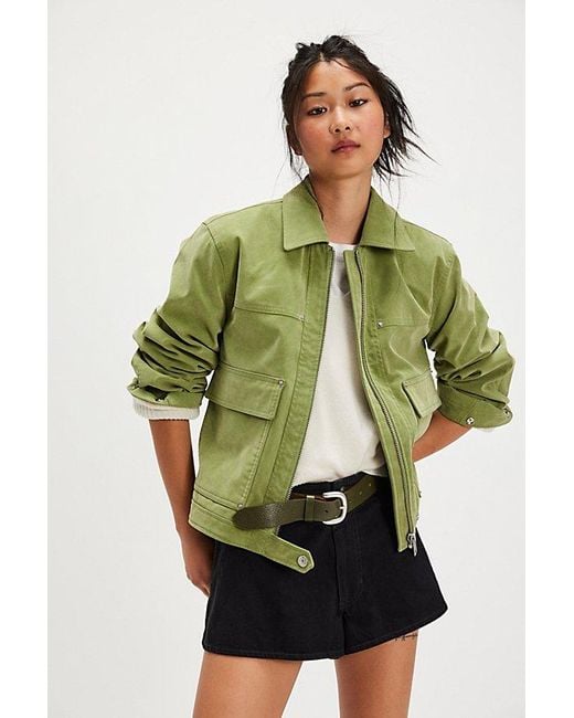 Free People Green We The Free Blair Vegan Suede Jacket