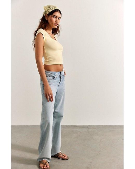 Agolde Blue Low-Rise Loose Jeans