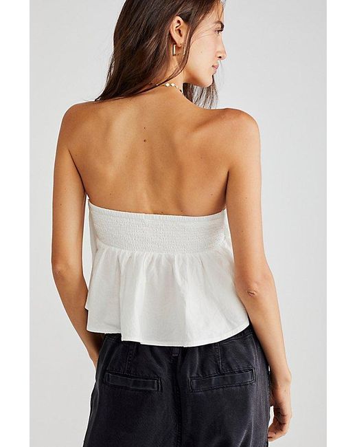 Free People Avery Tube Top At In Optic White, Size: Medium