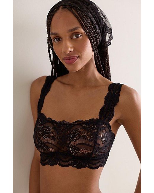 Intimately By Free People Black Last Dance Square Bralette