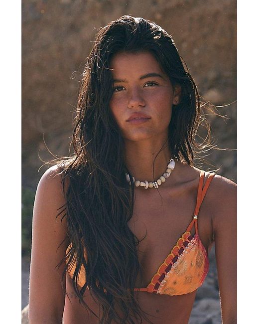 BOTEH Gray Sienna Crochet Bikini Set Top